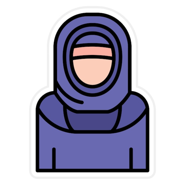 Imagen vectorial de icono beduino femenino Se puede usar para el desierto