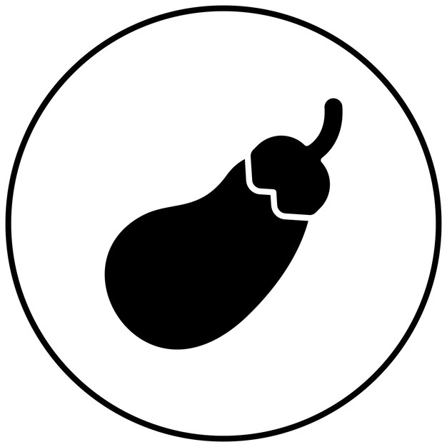 Imagen vectorial del icono de la berenjena Se puede usar para la jardinería