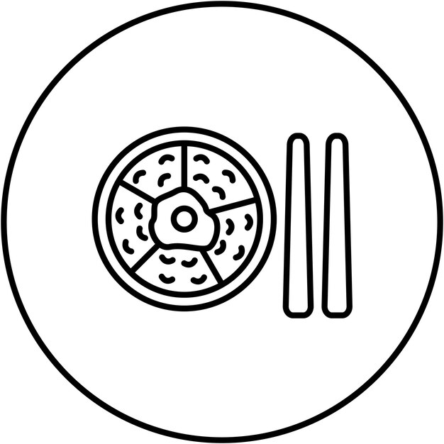 La imagen vectorial del icono de Bibimbap se puede usar para World Cuisine