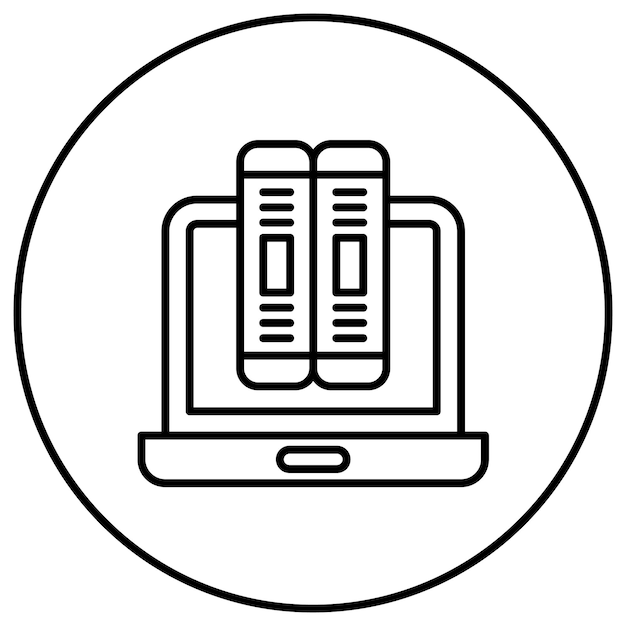 La imagen vectorial del icono de la biblioteca en línea se puede utilizar para la biblioteca