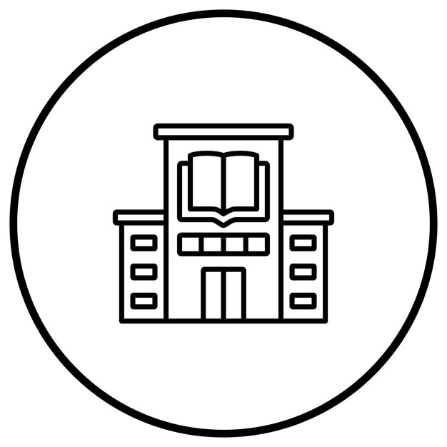 Imagen vectorial del icono de la biblioteca Puede utilizarse para Office