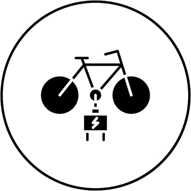 La imagen vectorial del icono de la bicicleta eléctrica se puede utilizar para la energía sostenible