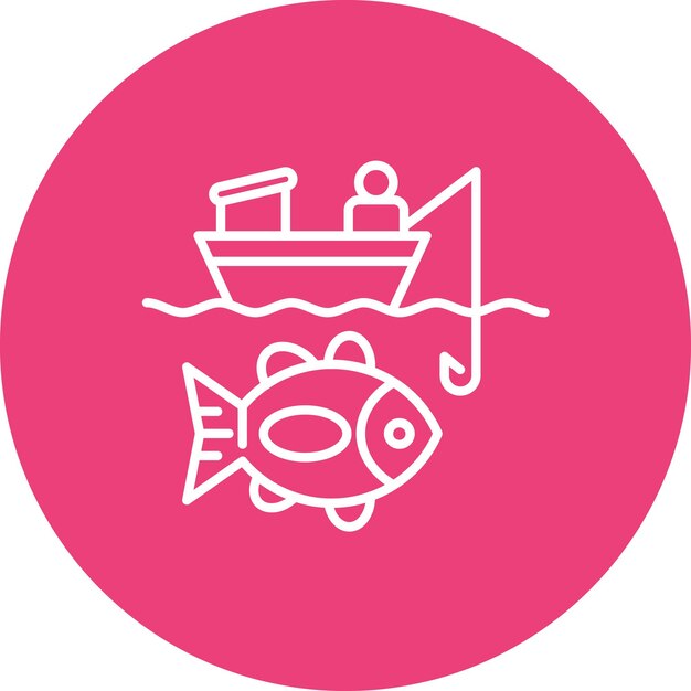 Imagen vectorial del icono de Big Game Fishing Se puede utilizar para la pesca
