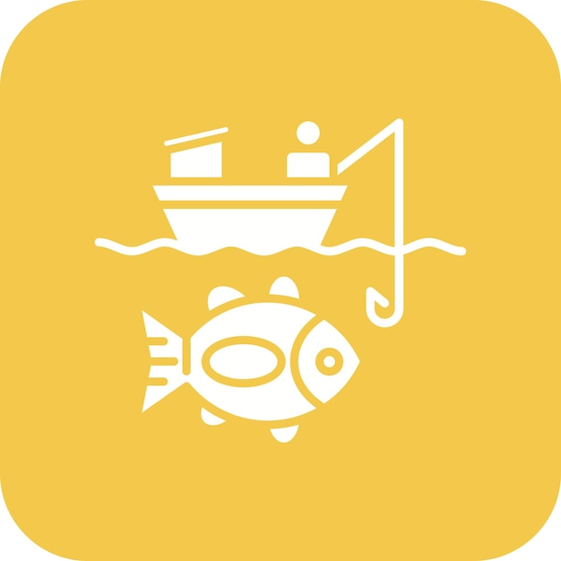 Imagen vectorial del icono de Big Game Fishing Se puede utilizar para la pesca