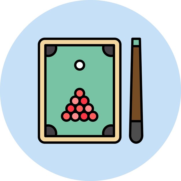 Imagen vectorial del icono de billar Se puede utilizar para los servicios hoteleros
