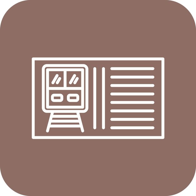 Imagen vectorial del icono del billete de tren Se puede utilizar para viajes