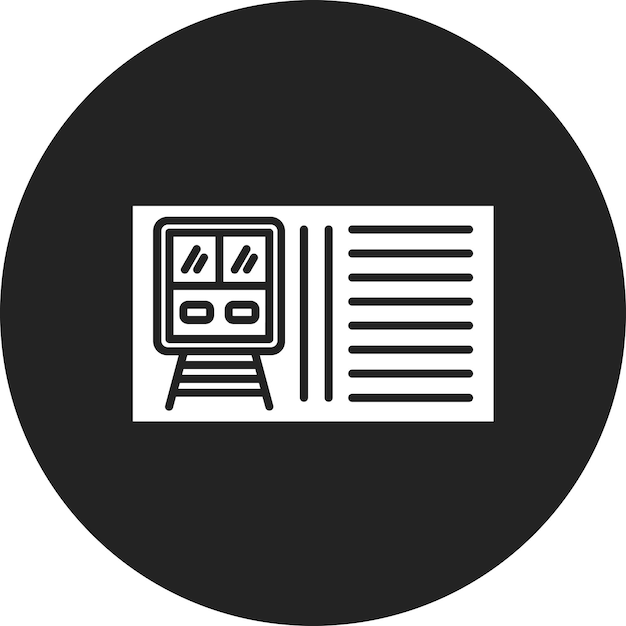 Imagen vectorial del icono del billete de tren Se puede utilizar para viajes