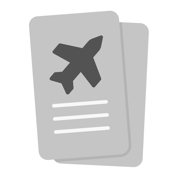 Imagen vectorial del icono del billete de vuelo Se puede utilizar para la inmigración