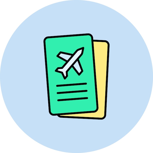 Imagen vectorial del icono del billete de vuelo Se puede utilizar para la inmigración