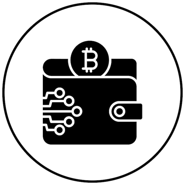 Imagen vectorial del icono de la billetera digital Se puede utilizar para la criptomoneda