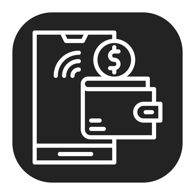 La imagen vectorial del icono de la billetera digital se puede utilizar para la disrupción digital