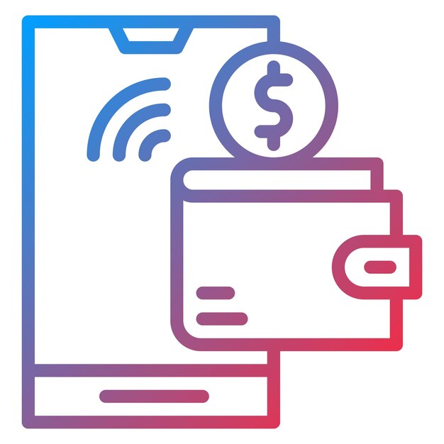 La imagen vectorial del icono de la billetera digital se puede utilizar para la disrupción digital