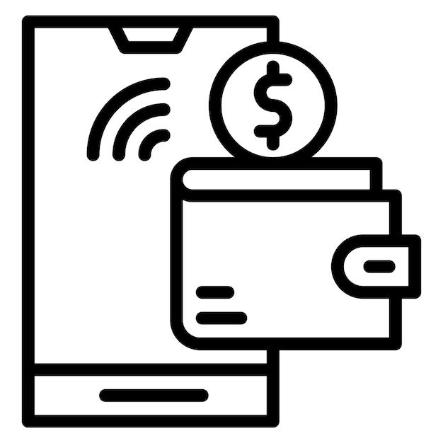 La imagen vectorial del icono de la billetera digital se puede utilizar para la disrupción digital