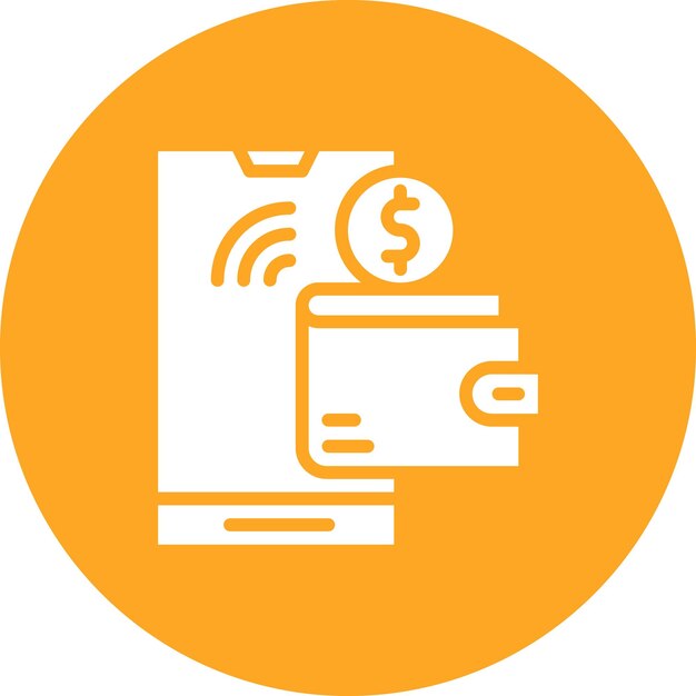 La imagen vectorial del icono de la billetera digital se puede utilizar para la disrupción digital
