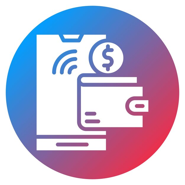 La imagen vectorial del icono de la billetera digital se puede utilizar para la disrupción digital