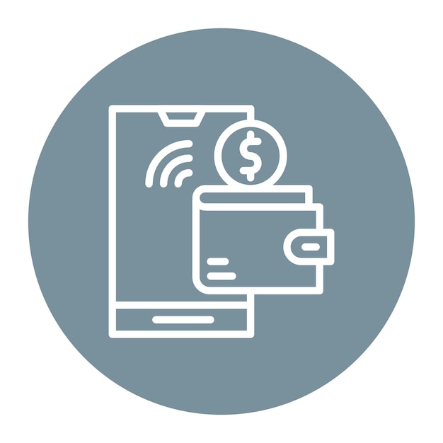 La imagen vectorial del icono de la billetera digital se puede utilizar para la disrupción digital