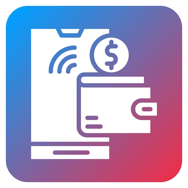 La imagen vectorial del icono de la billetera digital se puede utilizar para la disrupción digital