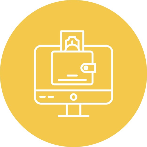 Imagen vectorial de icono de billetera digital Se puede utilizar para la tecnología