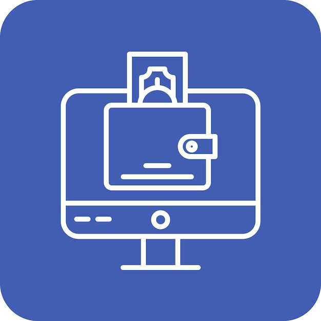 Imagen vectorial de icono de billetera digital Se puede utilizar para la tecnología