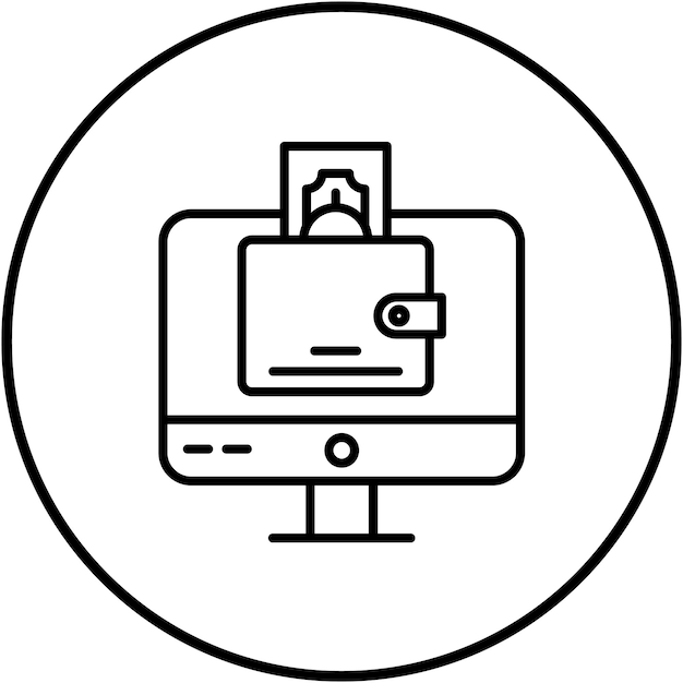 Imagen vectorial de icono de billetera digital Se puede utilizar para la tecnología