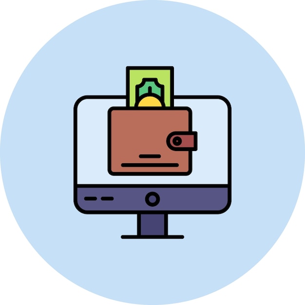 Imagen vectorial de icono de billetera digital Se puede utilizar para la tecnología