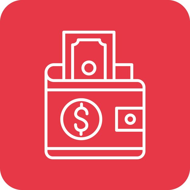 Imagen vectorial del icono de la billetera de dinero Se puede usar para negocios