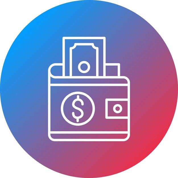 Imagen vectorial del icono de la billetera de dinero Se puede usar para negocios