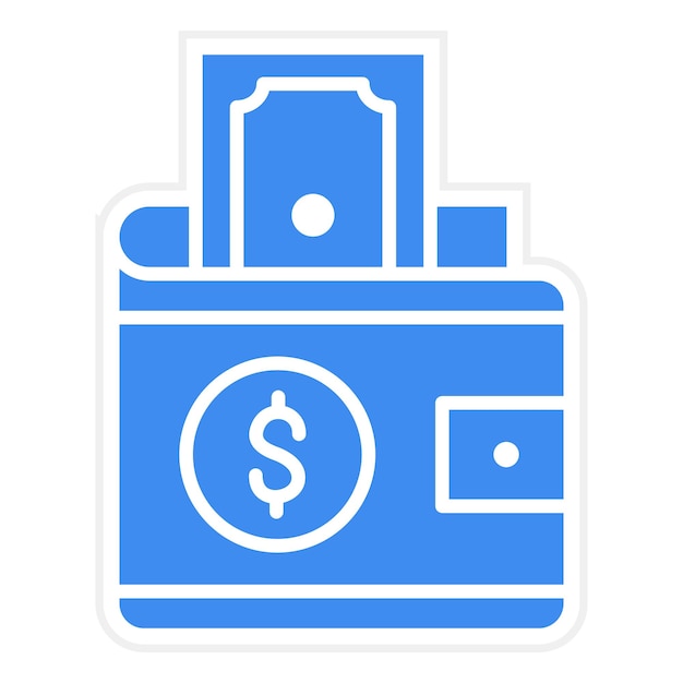 Imagen vectorial del icono de la billetera de dinero Se puede usar para negocios