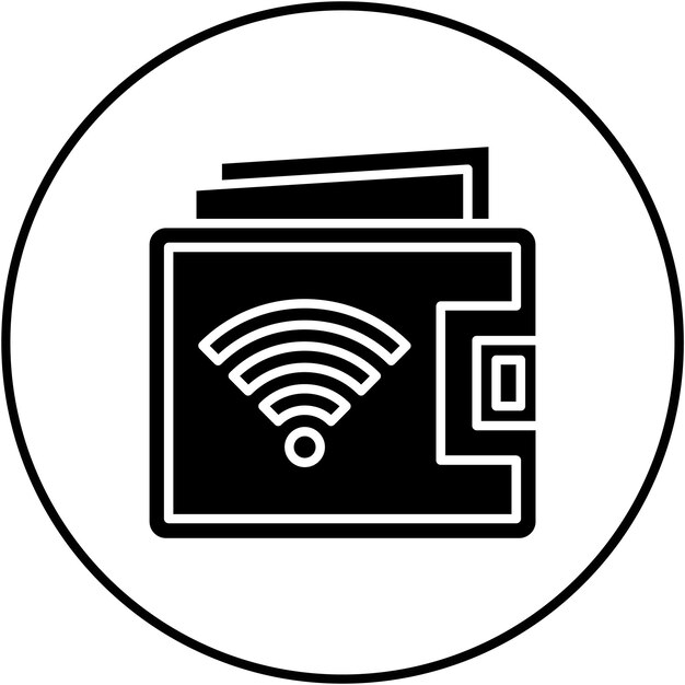 Imagen vectorial del icono de la billetera inteligente Se puede utilizar para Internet de las Cosas