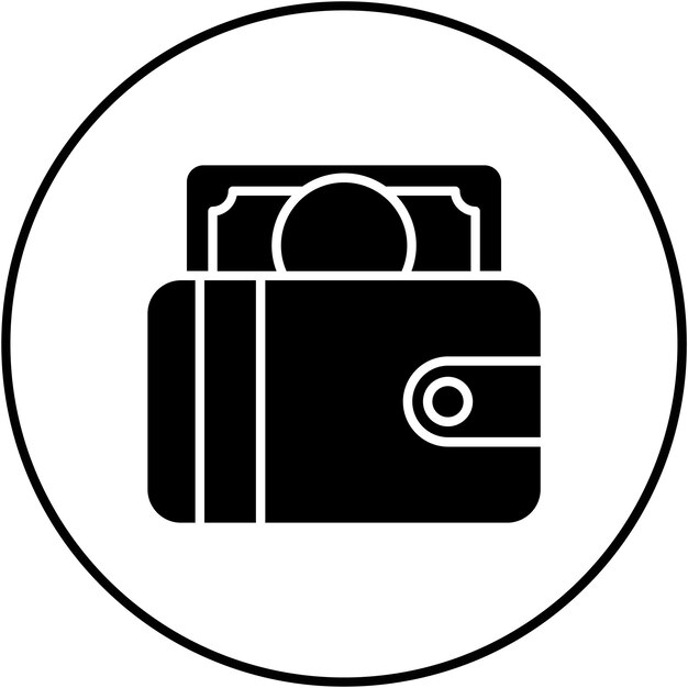Imagen vectorial del icono de la billetera Se puede usar para el comercio electrónico de moda