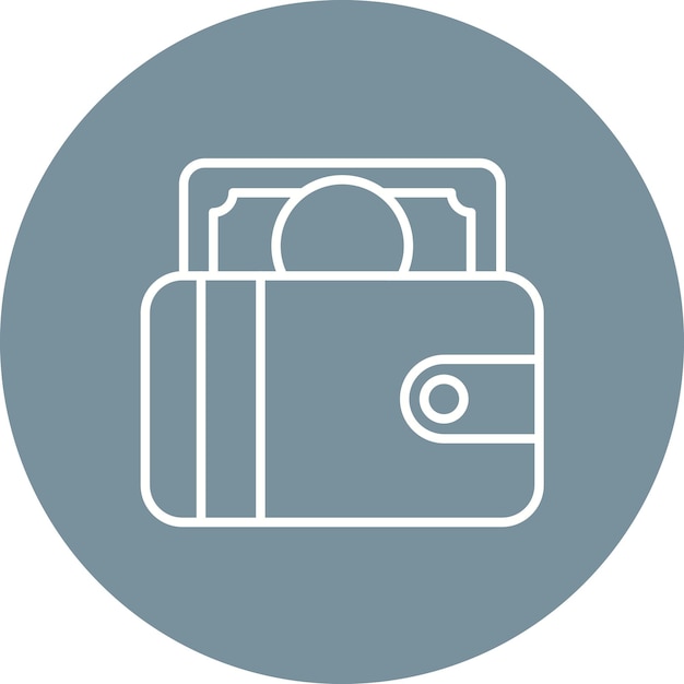 Imagen vectorial del icono de la billetera Se puede usar para el comercio electrónico de moda