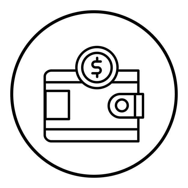 Imagen vectorial del icono de la billetera Se puede usar para el Día del Padre