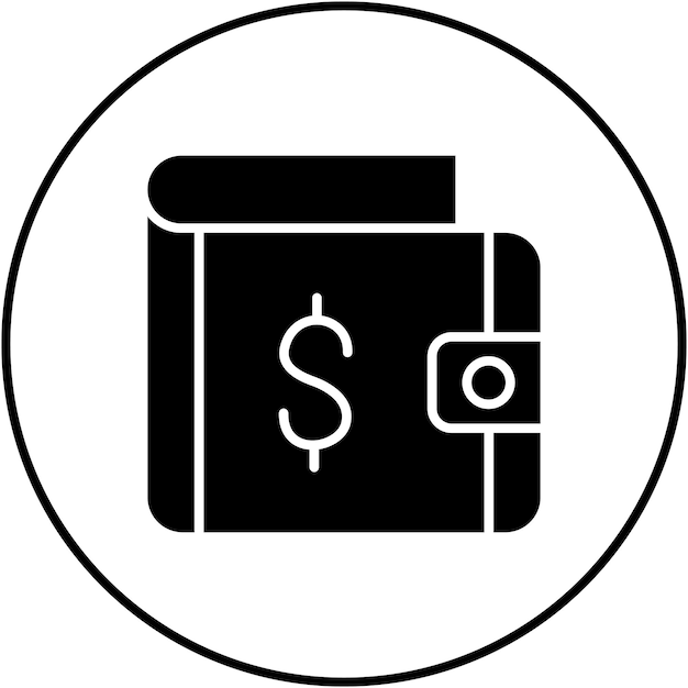 Imagen vectorial del icono de la billetera Se puede usar para la moda