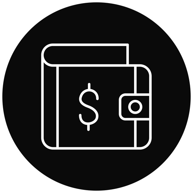 Imagen vectorial del icono de la billetera Se puede usar para la moda