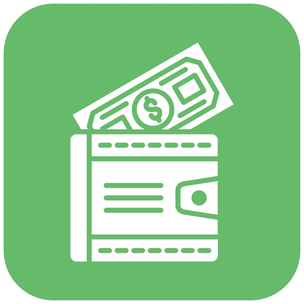 Imagen vectorial del icono de la billetera Se puede utilizar para Fintech