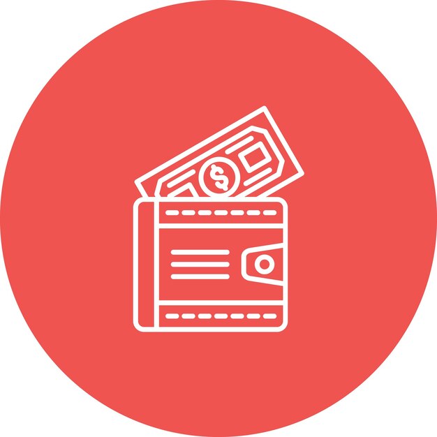 Imagen vectorial del icono de la billetera Se puede utilizar para Fintech