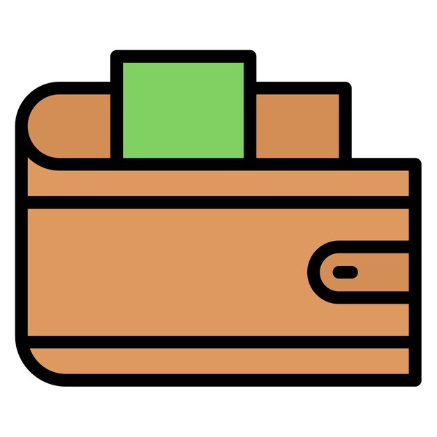 Imagen vectorial del icono de la billetera Se puede utilizar para el supermercado