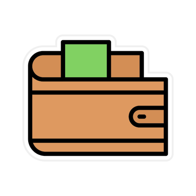 Imagen vectorial del icono de la billetera Se puede utilizar para el supermercado