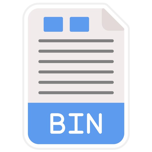 Imagen vectorial del icono BIN Puede utilizarse para formatos de archivo