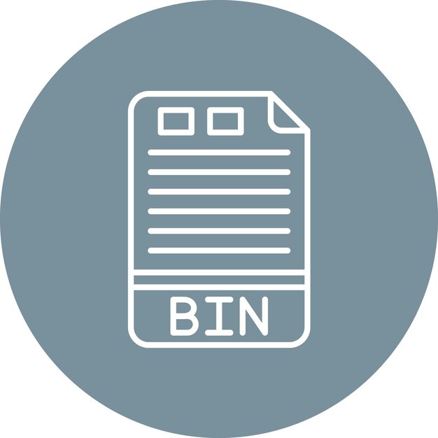 Imagen vectorial del icono BIN Puede utilizarse para formatos de archivo
