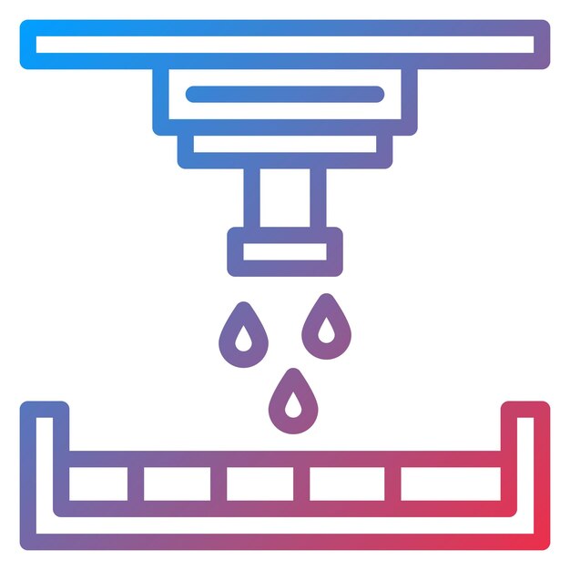Imagen vectorial del icono de Binder Jetting Puede utilizarse para la fabricación aditiva