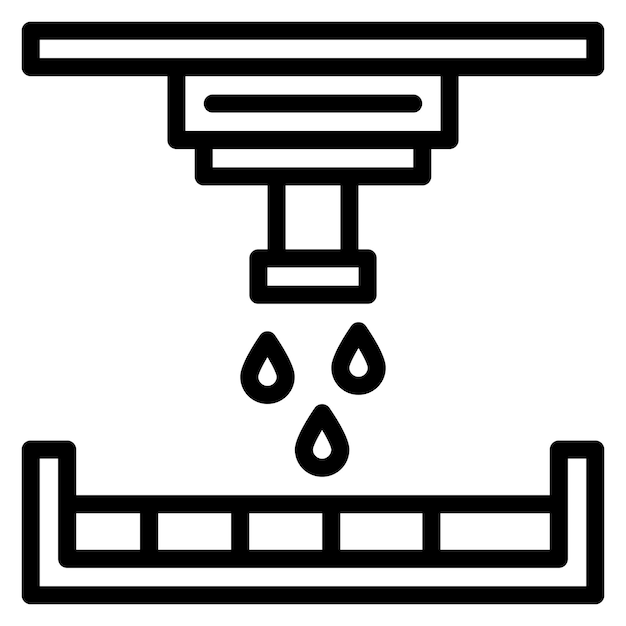 Imagen vectorial del icono de Binder Jetting Puede utilizarse para la fabricación aditiva