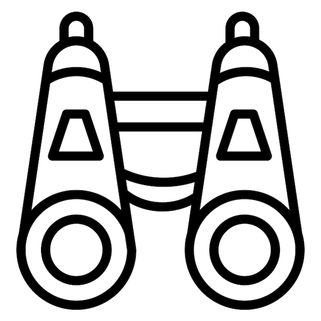 La imagen vectorial del icono de los binoculares se puede utilizar para disparar