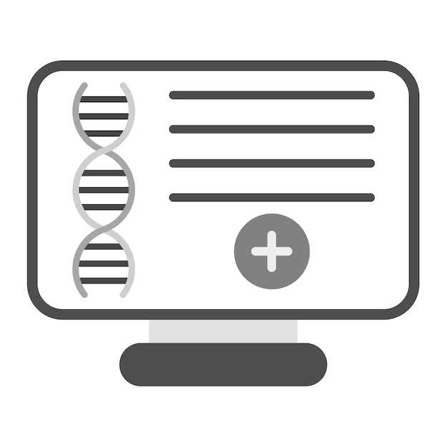 Imagen vectorial de icono de biología computacional Se puede utilizar para la bioingeniería