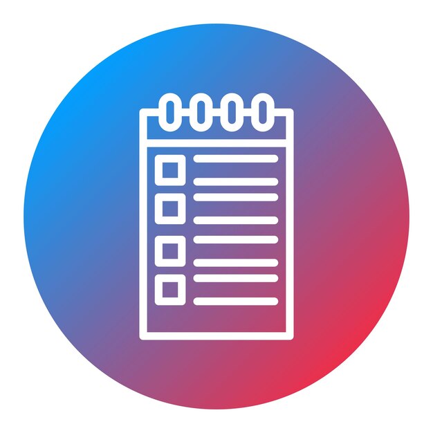 Imagen vectorial del icono del bloc de notas Se puede usar para Bar