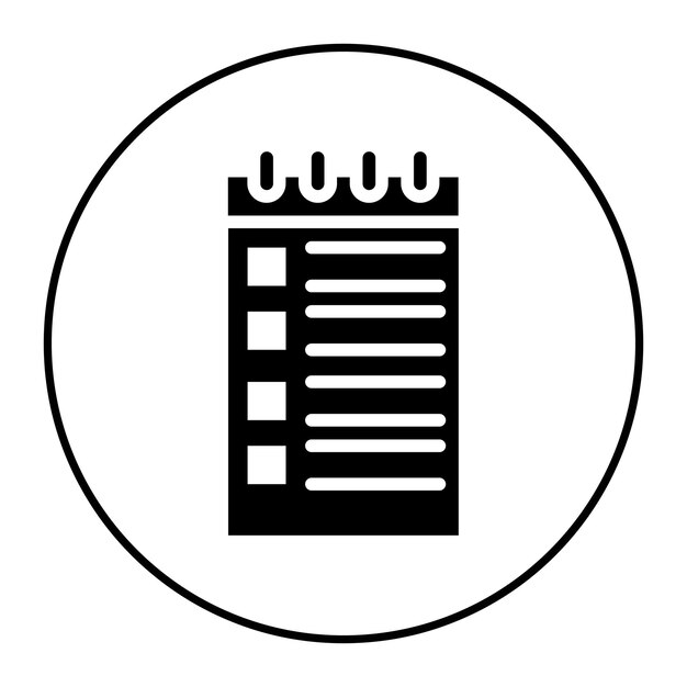 Imagen vectorial del icono del bloc de notas Se puede usar para Bar
