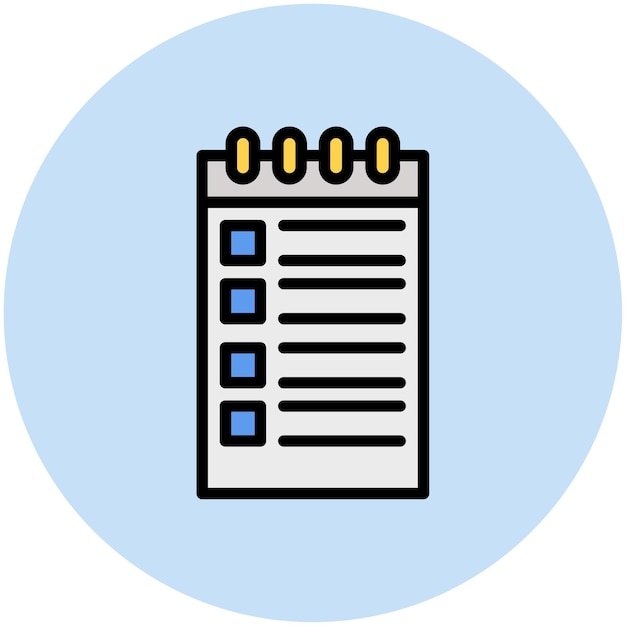 Imagen vectorial del icono del bloc de notas Se puede usar para Bar