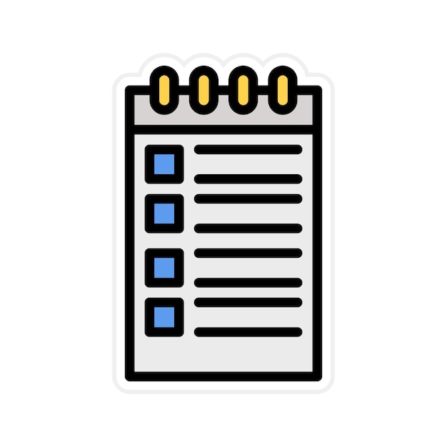 Imagen vectorial del icono del bloc de notas Se puede usar para Bar