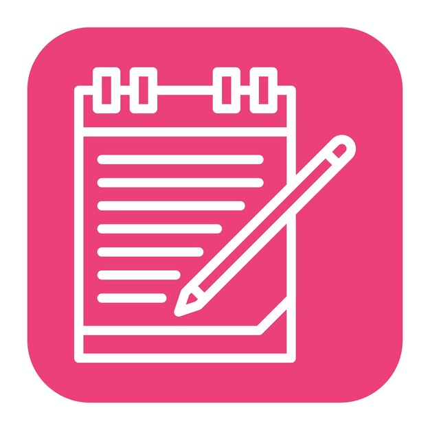 La imagen vectorial del icono del bloc de notas se puede utilizar para la investigación de delitos