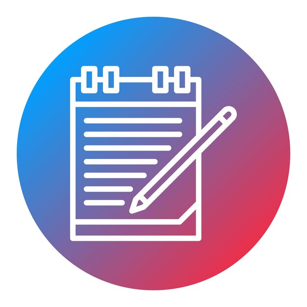 La imagen vectorial del icono del bloc de notas se puede utilizar para la investigación de delitos